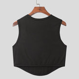 Sleeveless See Through Vests Sexy Party Nightclub Men Crop Tops