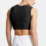 Sleeveless See Through Vests Sexy Party Nightclub Men Crop Tops