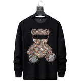 Men Bear Rhinestones Street wear