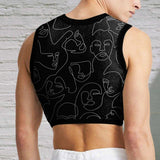 Sleeveless See Through Vests Sexy Party Nightclub Men Crop Tops