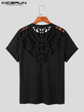 Sexy Leisure Camiseta Fashion Male Hollow Solid