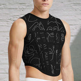 Sleeveless See Through Vests Sexy Party Nightclub Men Crop Tops
