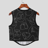 Sleeveless See Through Vests Sexy Party Nightclub Men Crop Tops