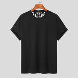 Sexy Leisure Camiseta Fashion Male Hollow Solid
