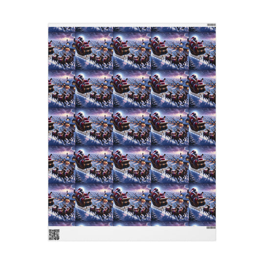 Festive Santa Sleigh Wrapping Paper | Christmas Gift Wrap