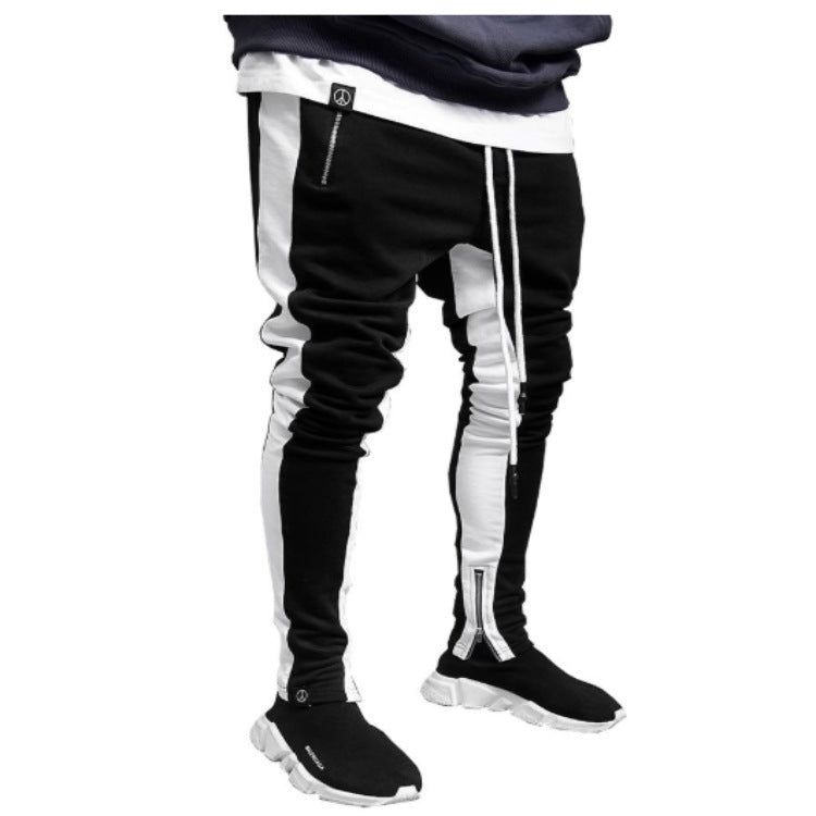 Large Size Men's Zip-up Sports Trousers