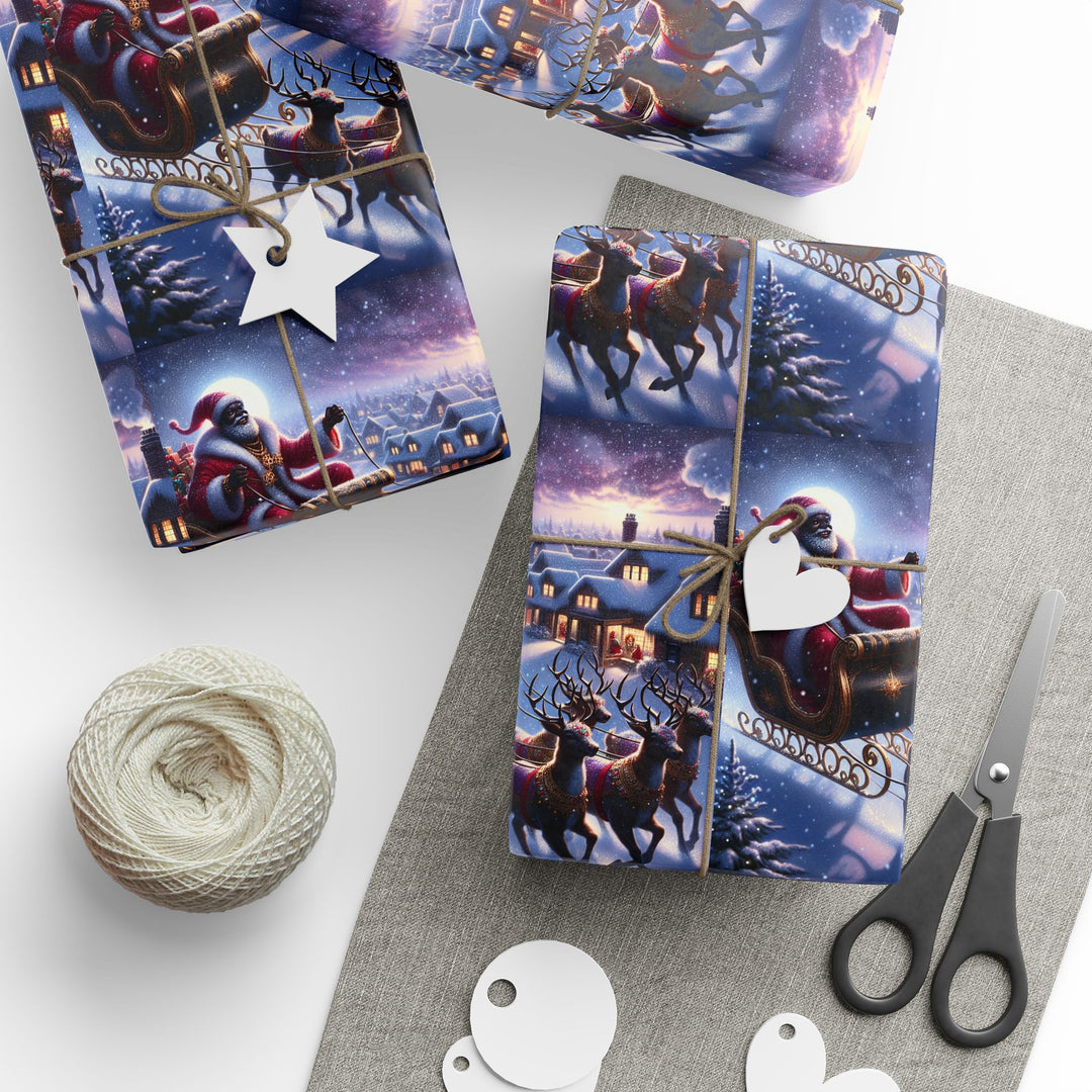 Festive Santa Sleigh Wrapping Paper | Christmas Gift Wrap