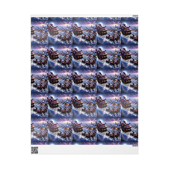 Festive Santa Sleigh Wrapping Paper | Christmas Gift Wrap