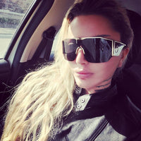 Oversized Square Sunglasses 
 One Piece Vintage Male Sun Glasses Top