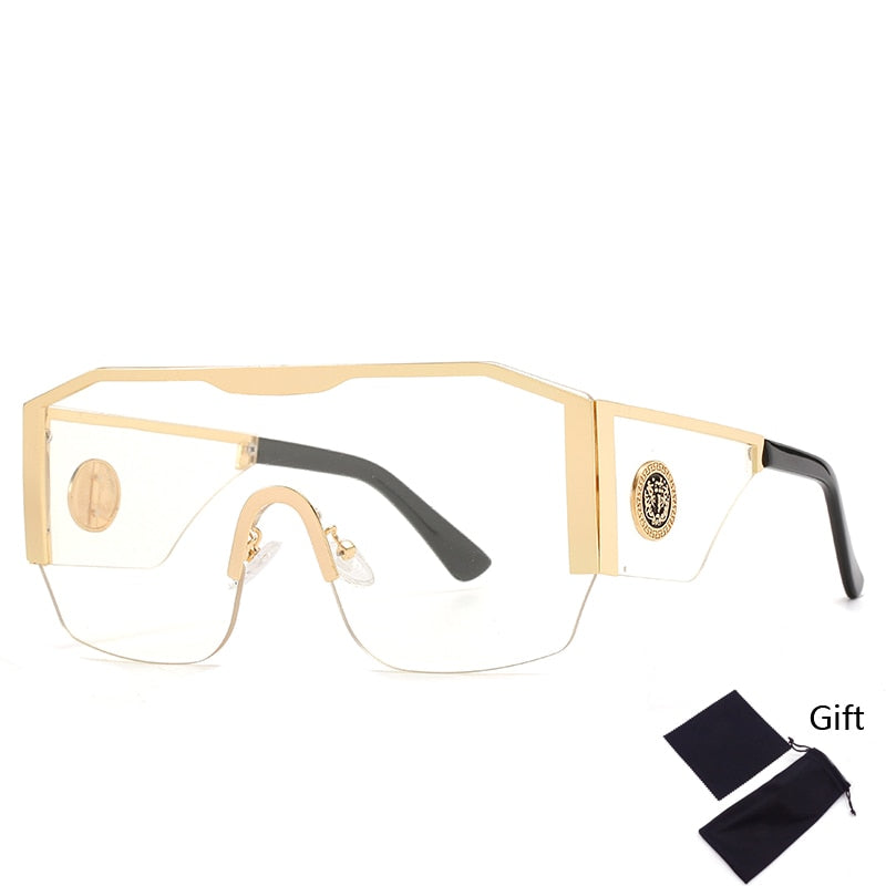 Oversized Square Sunglasses 
 One Piece Vintage Male Sun Glasses Top