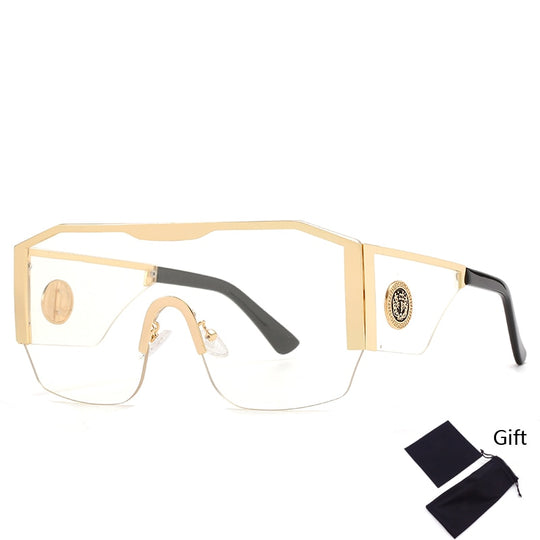 Oversized Square Sunglasses 
 One Piece Vintage Male Sun Glasses Top