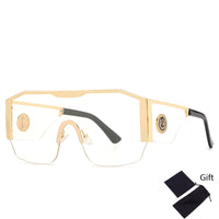 Oversized Square Sunglasses 
 One Piece Vintage Male Sun Glasses Top