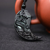 Pendant Necklace Obsidian Lucky Pendants