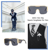 Oversized Square Sunglasses 
 One Piece Vintage Male Sun Glasses Top