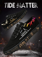 Graffiti Canvas Shoes Men Breathable Flat Casual Shoes