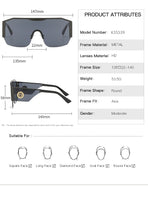 Oversized Square Sunglasses 
 One Piece Vintage Male Sun Glasses Top