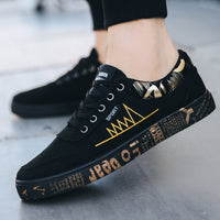 Graffiti Canvas Shoes Men Breathable Flat Casual Shoes