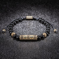 Luxury Set Bracelets Men Double Crown Handmade Enamel Roman Numeral Bangles Rope Buckle Stone Beads Micro Pave CZ Jewelry