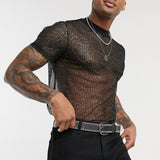 Sequin Transparent Mesh T Shirts Summer