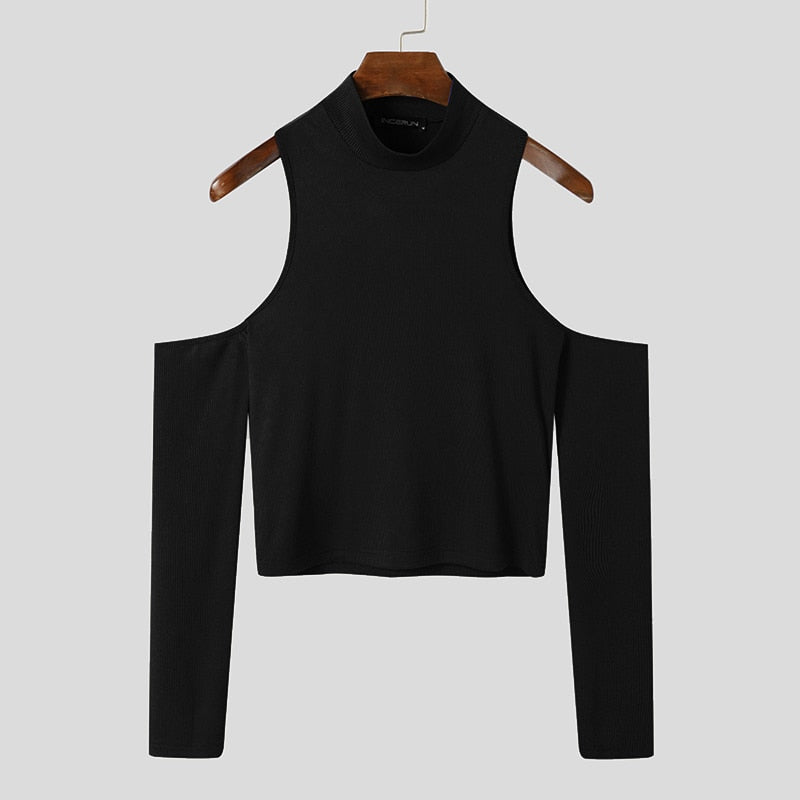 Party Nightclub Style New Men Sexy Leisure Camiseta Solid