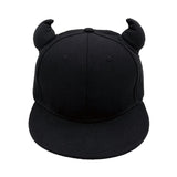 1 Pcs Unisex Baseball Cap Hat With Evil Horns Snapback Adjustable