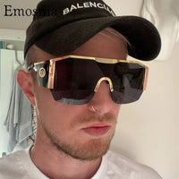 Oversized Square Sunglasses 
 One Piece Vintage Male Sun Glasses Top