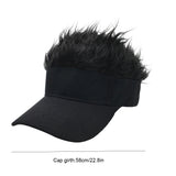 Unisex Wig Visor Hat Men Women Short Hair Cap Adjustable Wig