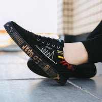 Graffiti Canvas Shoes Men Breathable Flat Casual Shoes
