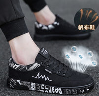 Graffiti Canvas Shoes Men Breathable Flat Casual Shoes