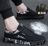 Graffiti Canvas Shoes Men Breathable Flat Casual Shoes