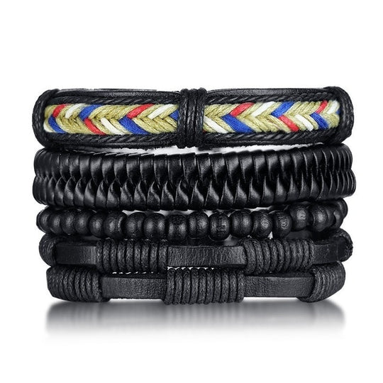 4pcs/ Set Black Bracelets for Men