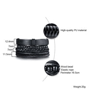 4pcs/ Set Black Bracelets for Men