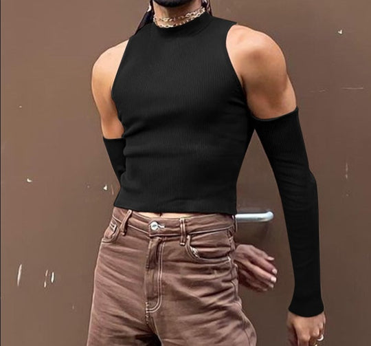Party Nightclub Style New Men Sexy Leisure Camiseta Solid