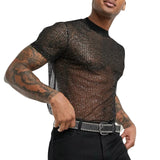 Sequin Transparent Mesh T Shirts Summer