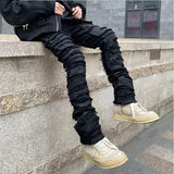 Heavy Industry Hole Frayed Destruction Straight Jeans